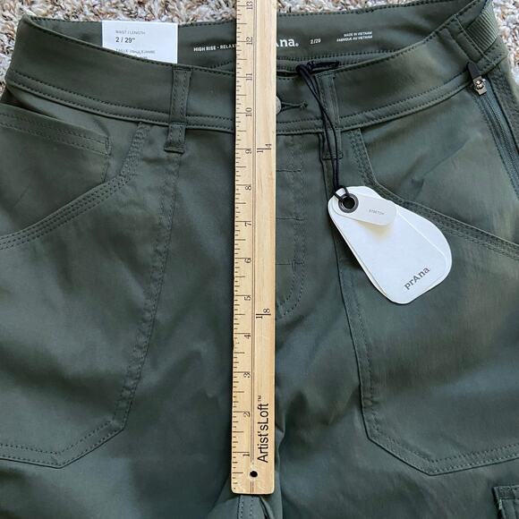 Prana Stretch Zion Cargo Pant Women's 2 Spruce 29" Inseam Relaxed Fit Straight - Picture 10 of 13